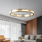 Qatar Alabaster Round Chandelier by Bling Lighting Studio