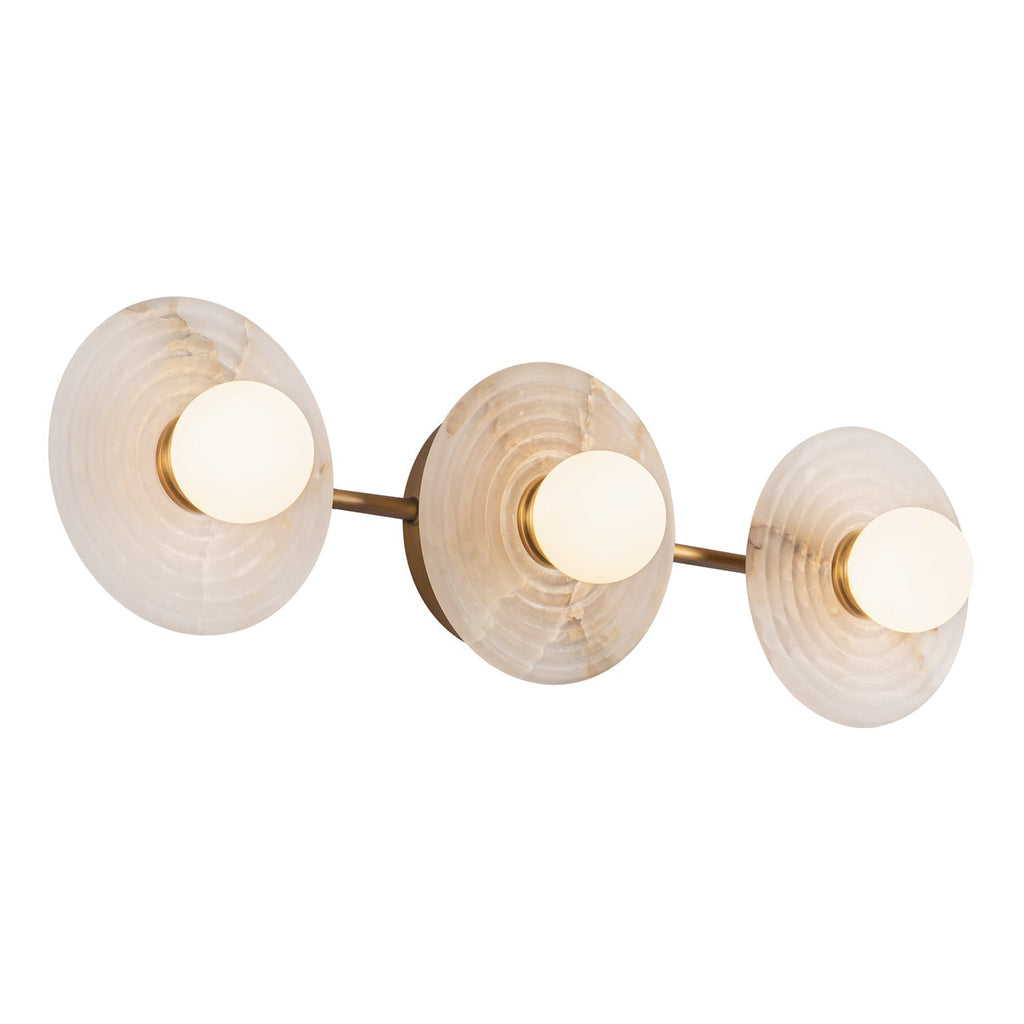 Dahlia Triple Alabaster Wall Sconce by Bling Lighting Studio