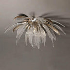 Dandelion ceiling light clear glass petals and brass detail