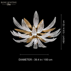 Dandelion Flush Mount Ceiling Light 100 x 32 cm size diagram