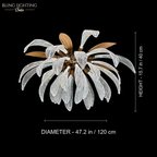Dandelion Flush Mount Ceiling Light 120 x 40 cm size diagram