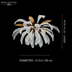 Dandelion Flush Mount Ceiling Light 80 x 40 cm size diagram