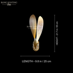 Dandelion Glass Wall Sconce 25 x 55 cm size diagram