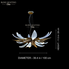 Dandelion Linear Glass Chandelier 100 x 28 cm size diagram