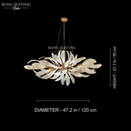 Dandelion Linear Glass Chandelier 120 x 55 cm style 2 size diagram