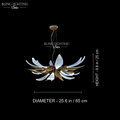 Dandelion Linear Glass Chandelier 65 x 25 cm size diagram
