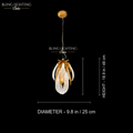 Dandelion Glass Pendant Light 25 x 48 cm size diagram