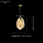 Dandelion Glass Pendant Light 40 x 55 cm size diagram