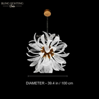 Dandelion Round Glass Chandelier 100 cm diameter size diagram