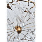 Dawn Teardrop Branch Brass Round Chandelier by Bling Lighting Studio