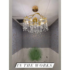 Dawn Teardrop Branch Brass Round Chandelier by Bling Lighting Studio