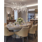 Dawn Teardrop Branch Brass Round Chandelier by Bling Lighting Studio