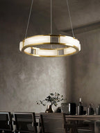 Qatar Alabaster Round Chandelier by Bling Lighting Studio