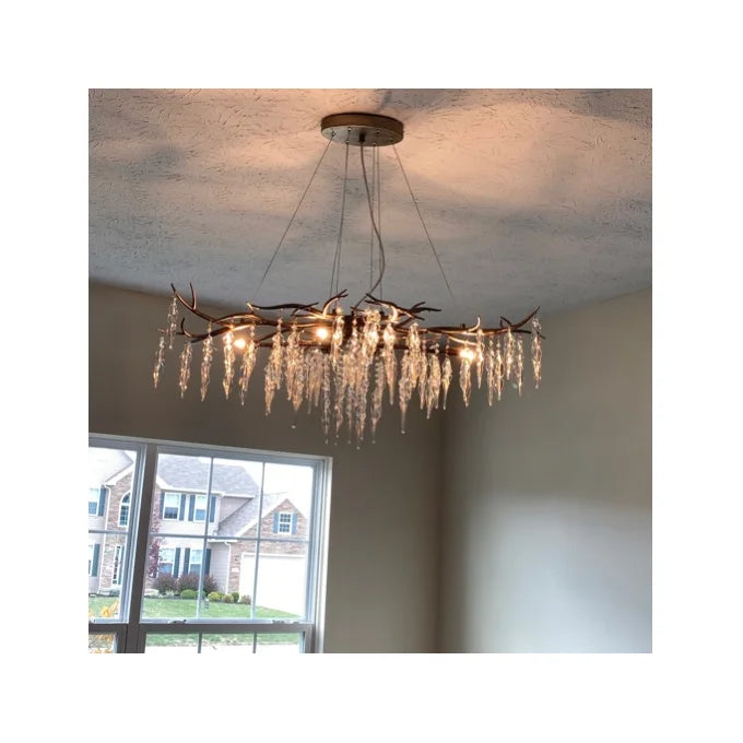 Luxury Crystal Geometric Branch Chandelier by Bling Lighting Studio