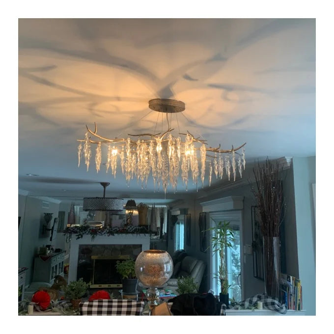 Luxury Crystal Geometric Branch Chandelier by Bling Lighting Studio