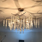 Luxury Crystal Geometric Branch Chandelier for High Ceilings by Bling Lighting Studio