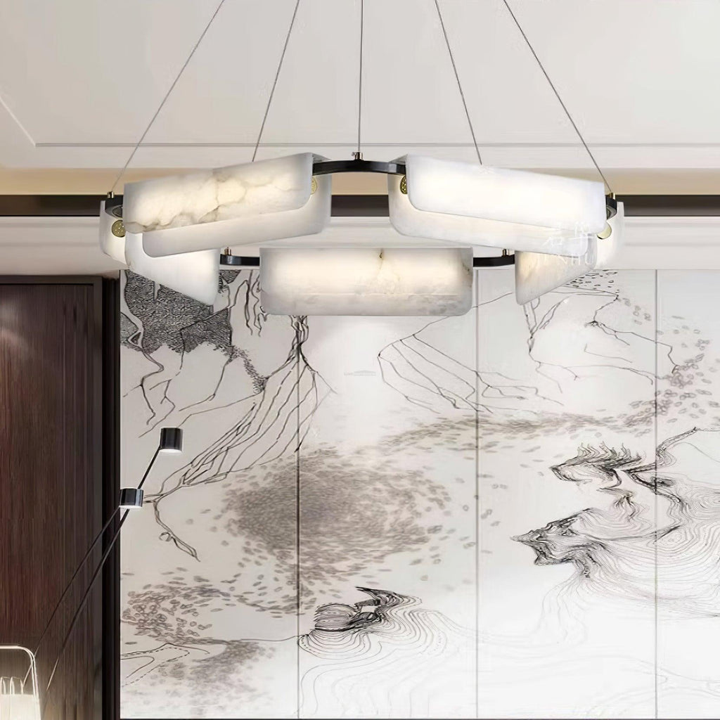 Delia Alabaster Chandelier 23.6''31.5'' by Bling Lighting Studio