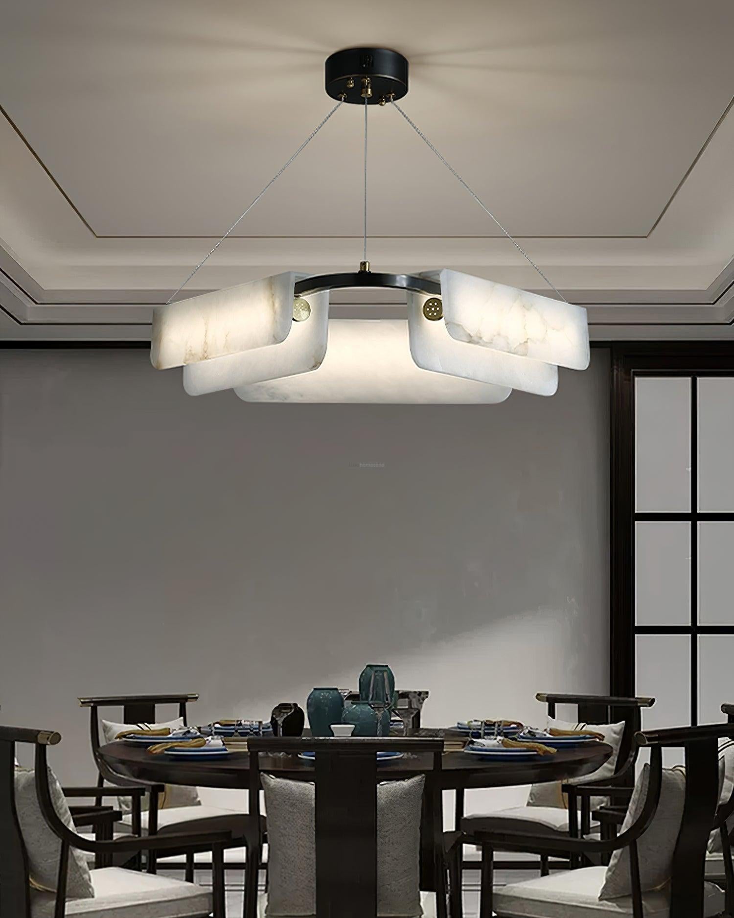 Delia Alabaster Chandelier 23.6''31.5'' by Bling Lighting Studio