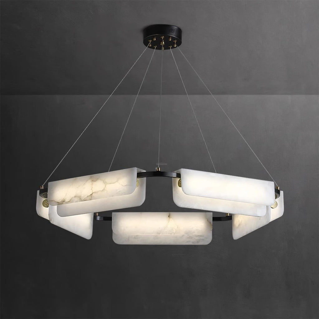 Delia Alabaster Chandelier 23.6''31.5'' by Bling Lighting Studio