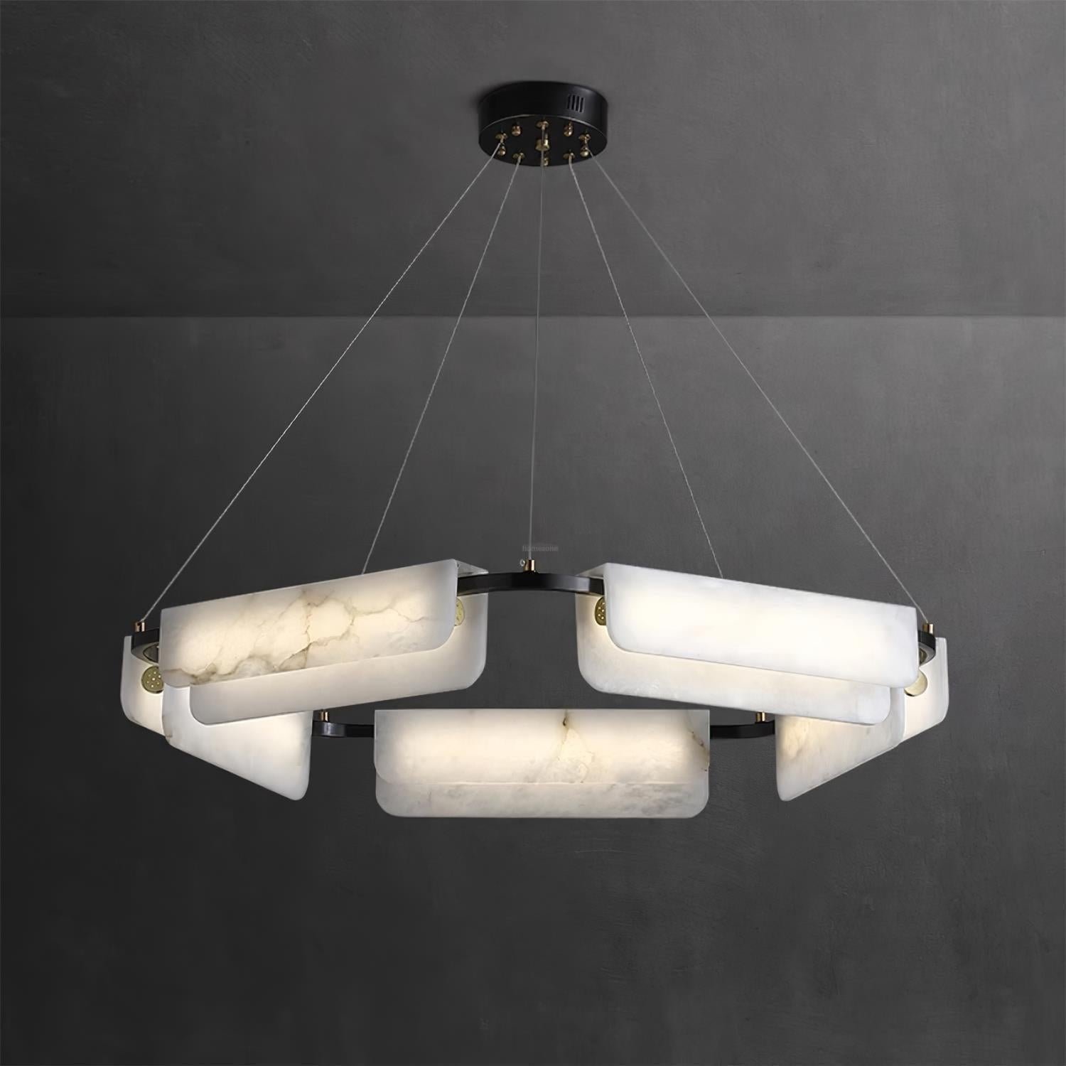 Delia Alabaster Chandelier 23.6''31.5'' by Bling Lighting Studio