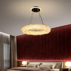 Derek Modern Rock Quartz Crystal Cluster Halo Chandelier by Bling Lighting Studio