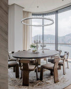Designer 36 Inch Round Modern Chandelier Brass & Clear Geode Quartz Crystal Hanging Light product image