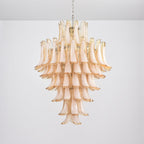 Designer Amber Cloud Murano Glass Petals Chandelier detail view