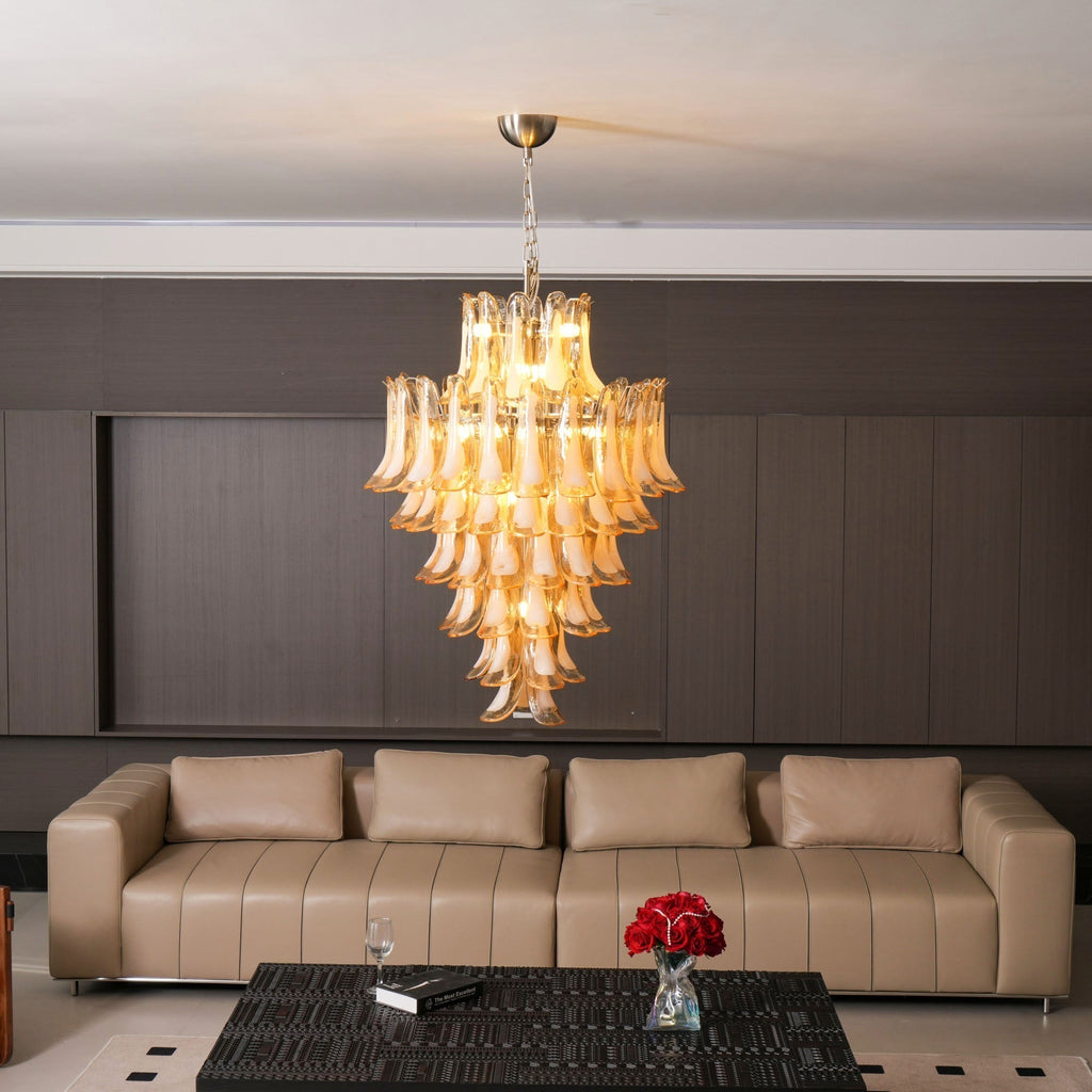 Designer Amber Cloud Murano Glass Petals Chandelier product image