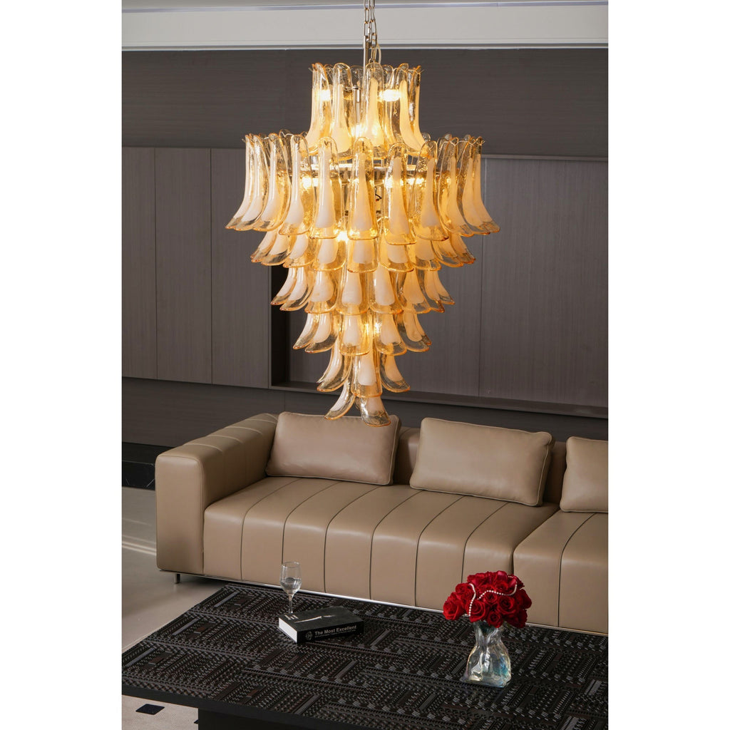 Designer Amber Cloud Murano Glass Petals Chandelier product image