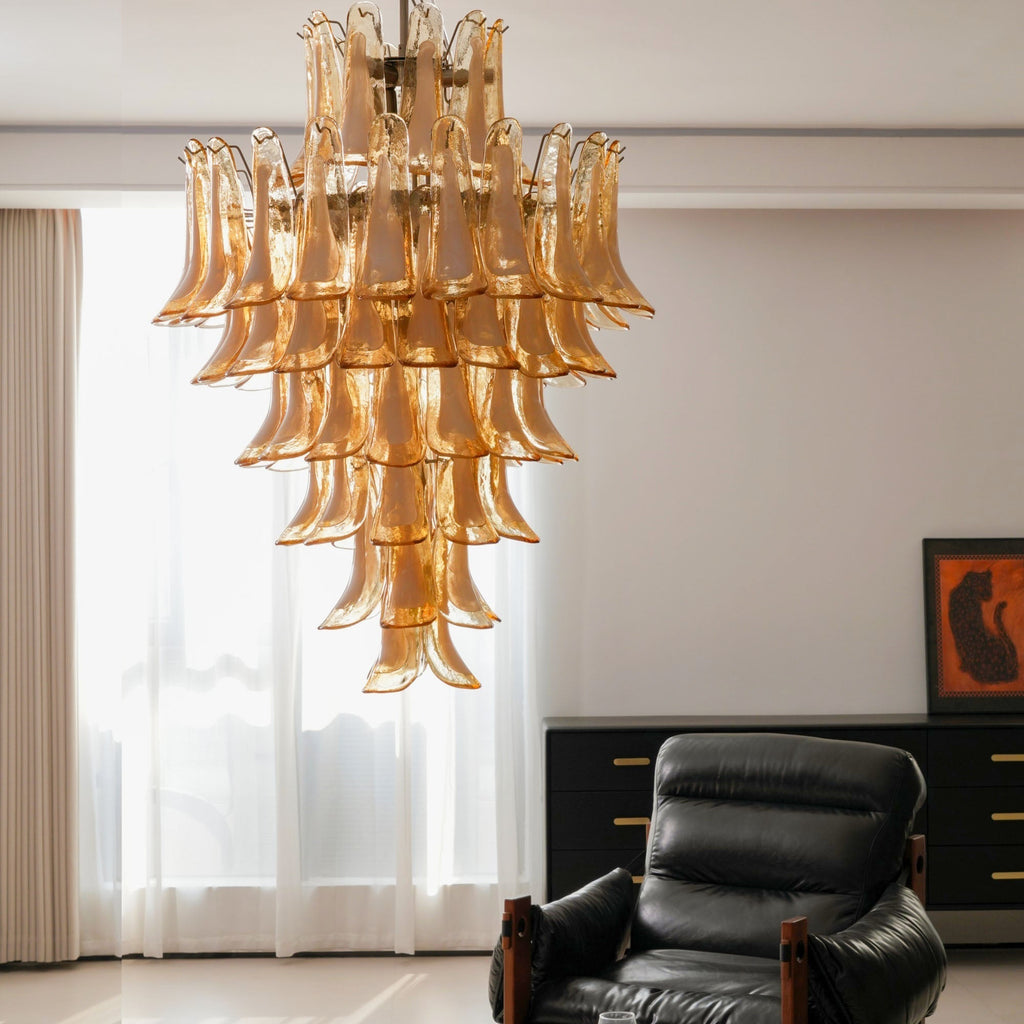 Designer Amber Cloud Murano Glass Petals Chandelier product image
