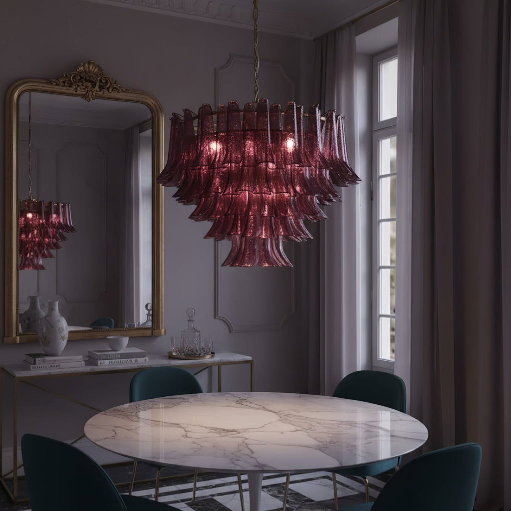 Designer Amethyst Bloom Chandelier detail view