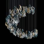 Designer Aqua Ripple Glass Art Customize Chandelier product image