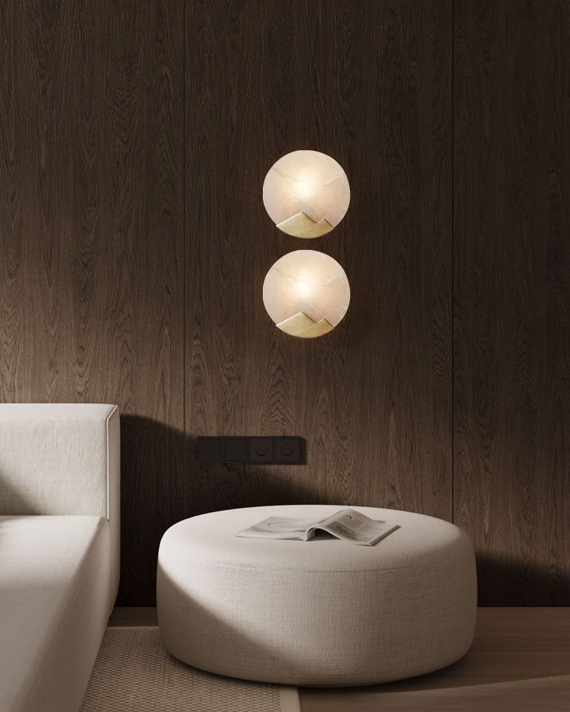 Postmodern LED Spanish Marble Chandelier Lamp in Brass for staircase by Bling Lighting Studio