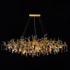 Designer Colorful Raindrop Brass Branch Chandelier product image
