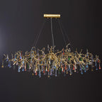 Designer Colorful Raindrop Brass Branch Chandelier product image