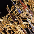 Designer Colorful Raindrop Brass Branch Chandelier product image