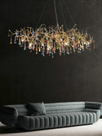 Designer Colorful Raindrop Brass Branch Chandelier product image