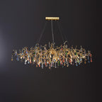 Designer Colorful Raindrop Brass Branch Chandelier product image