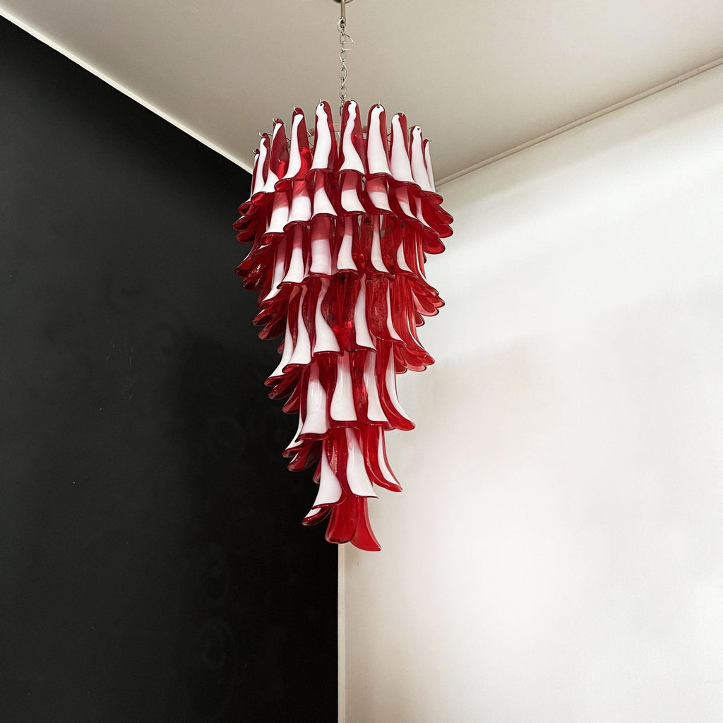 Designer Murano Red Petals Spiral Chandelier product image
