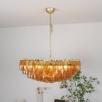 Designer Murano Rhombus Amber Poliedri Glass Chandelier additional product view
