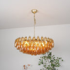 Designer Murano Rhombus Amber Poliedri Glass Chandelier product image