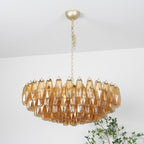 Designer Murano Rhombus Amber Poliedri Glass Chandelier product image