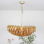 Designer Murano Rhombus Amber Poliedri Glass Chandelier product image