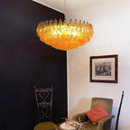 Designer Murano Rhombus Amber Poliedri Glass Chandelier product image