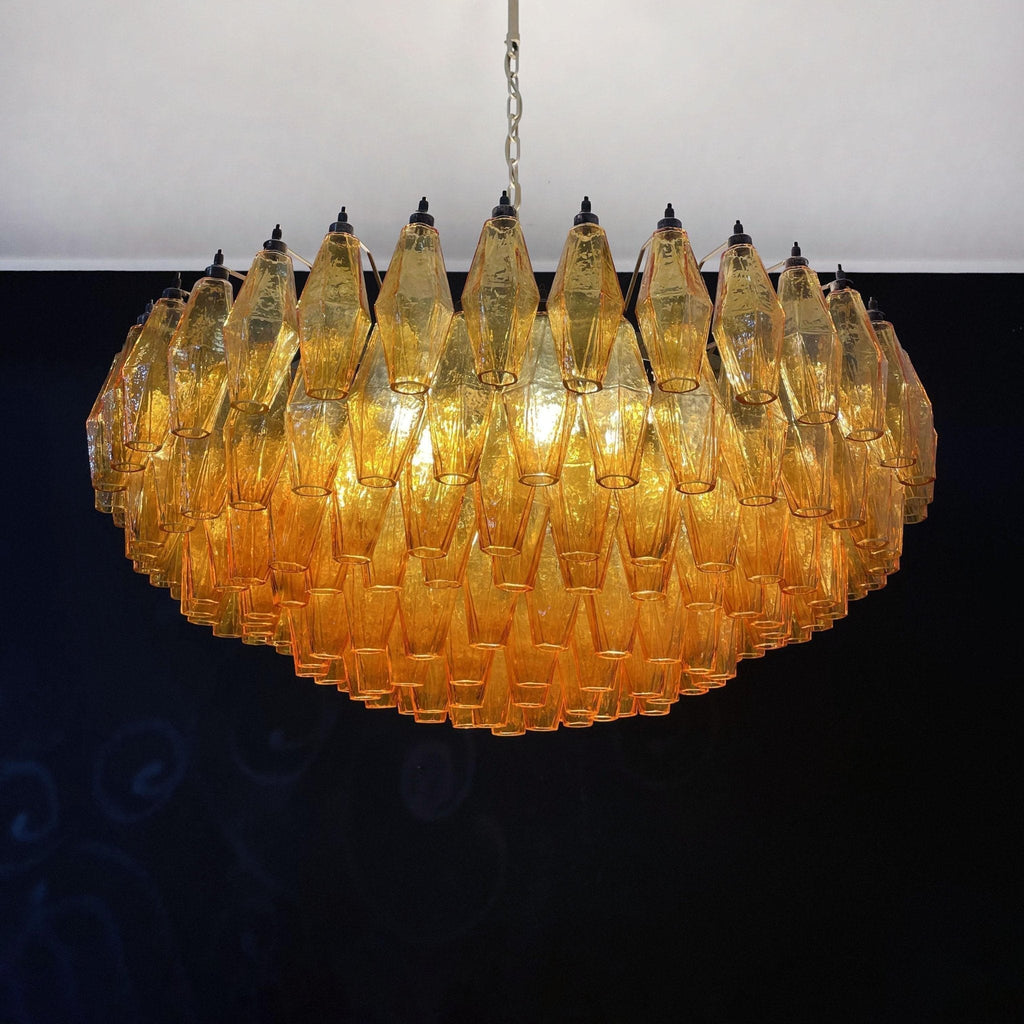 Designer Murano Rhombus Amber Poliedri Glass Chandelier product image