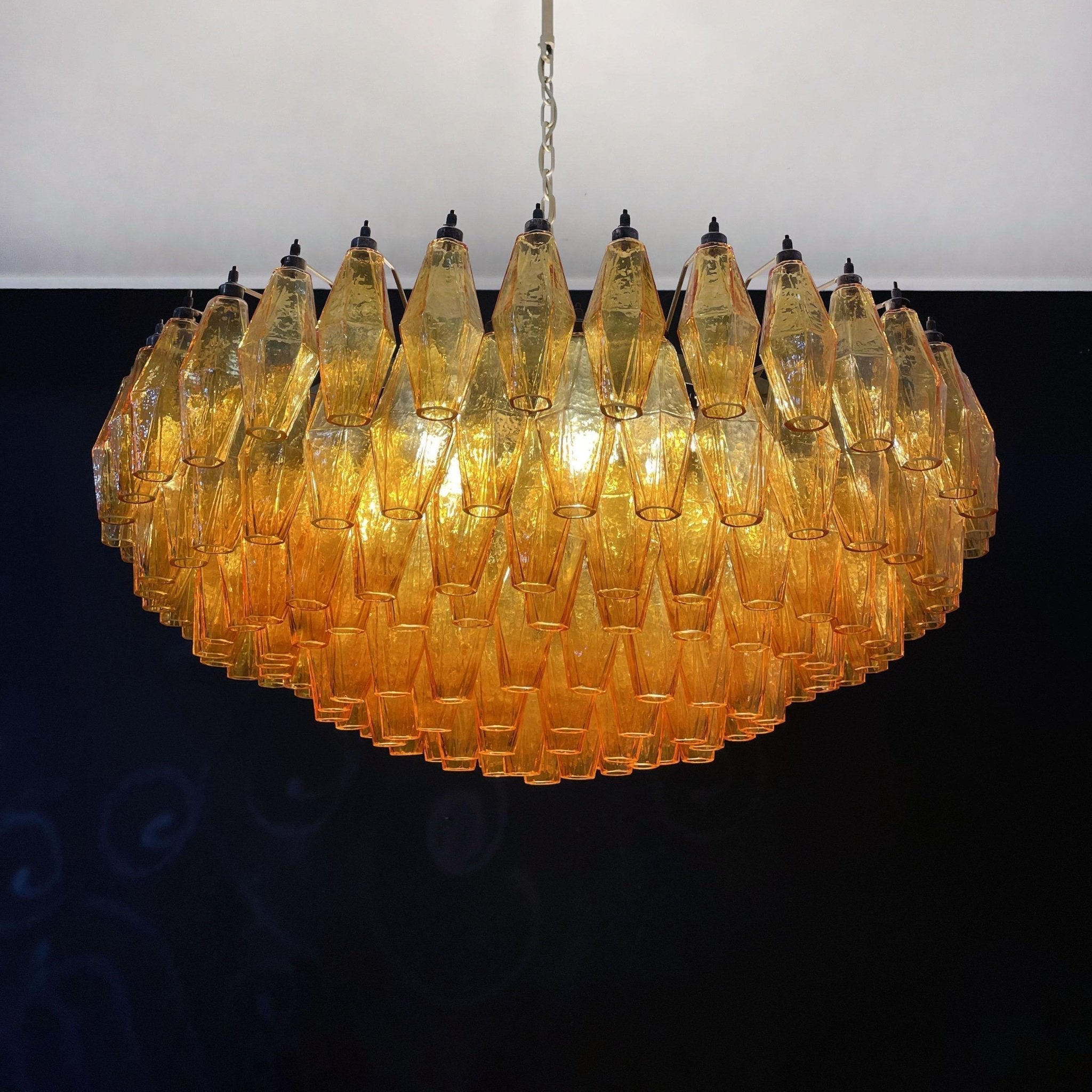 Designer Murano Rhombus Amber Poliedri Glass Chandelier product image