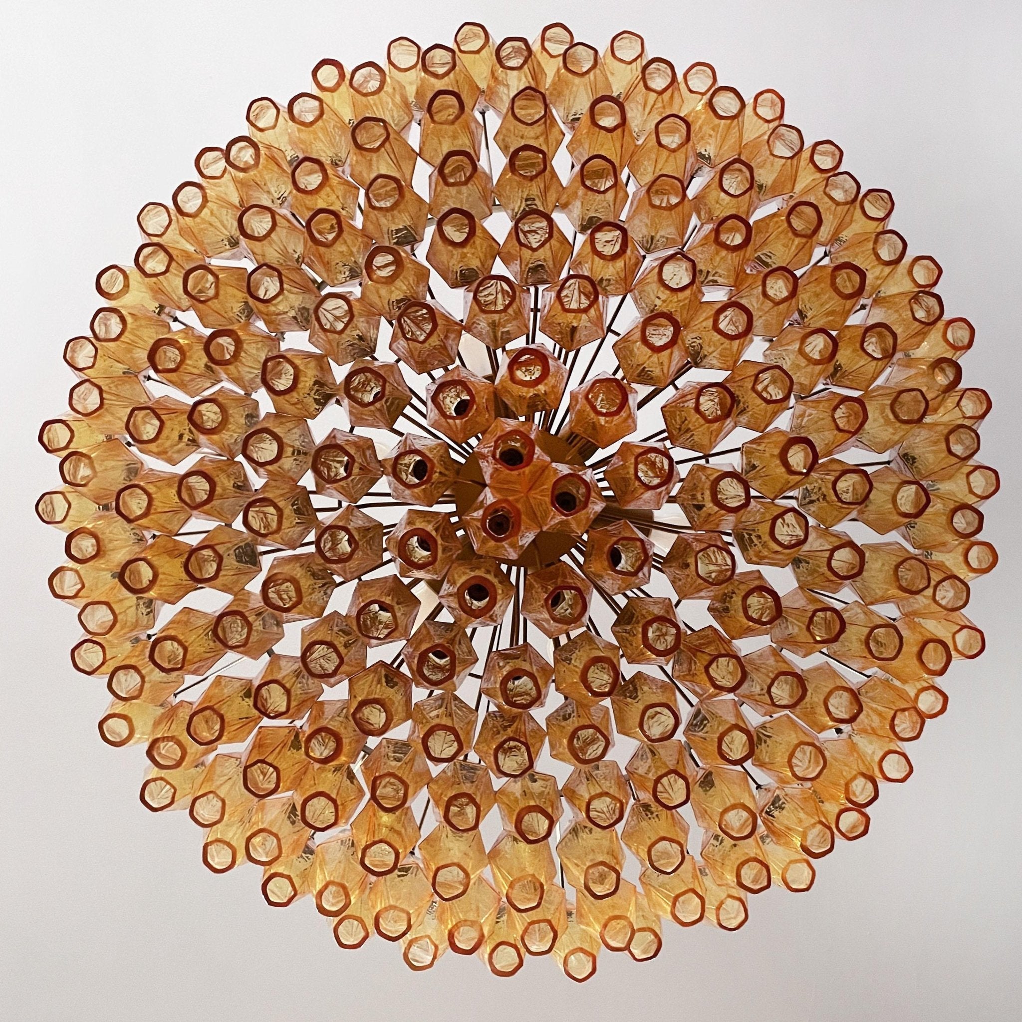 Designer Murano Rhombus Amber Poliedri Glass Chandelier product image
