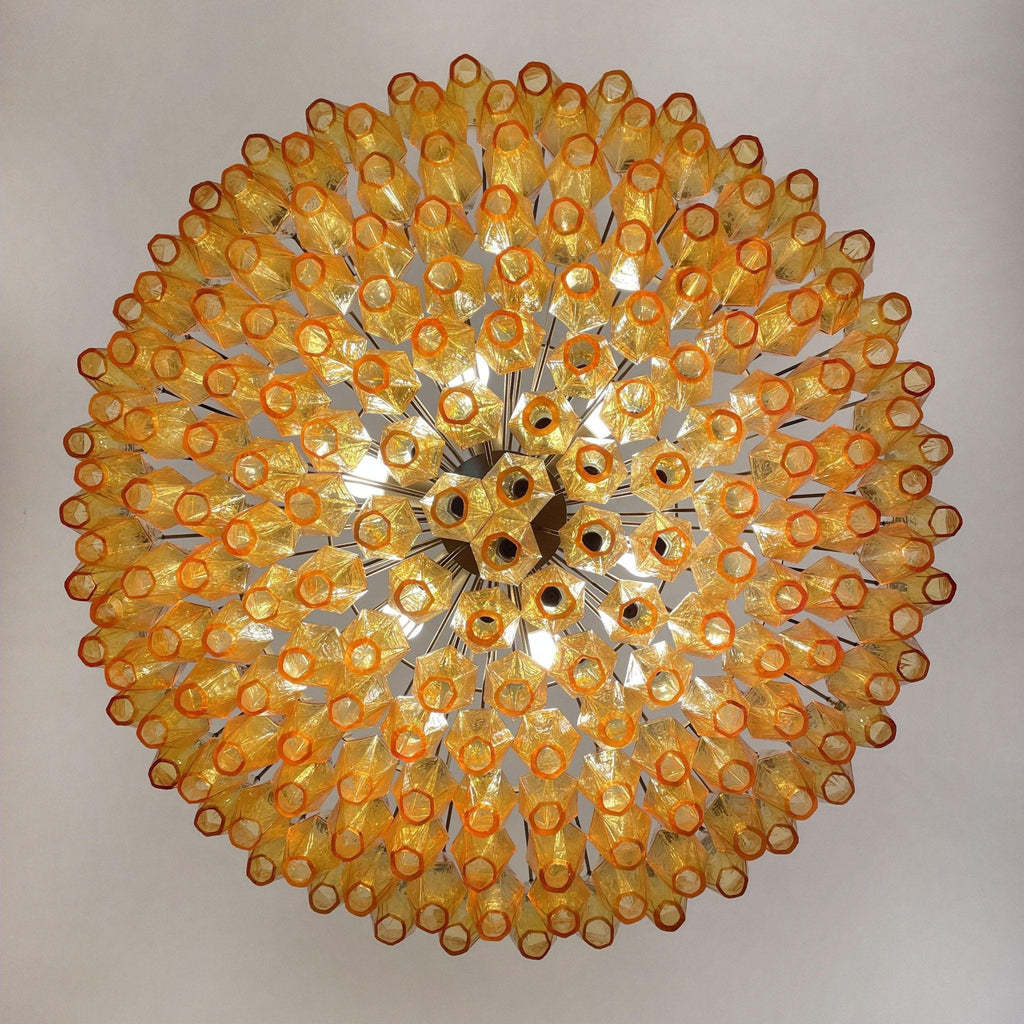 Designer Murano Rhombus Amber Poliedri Glass Chandelier product image