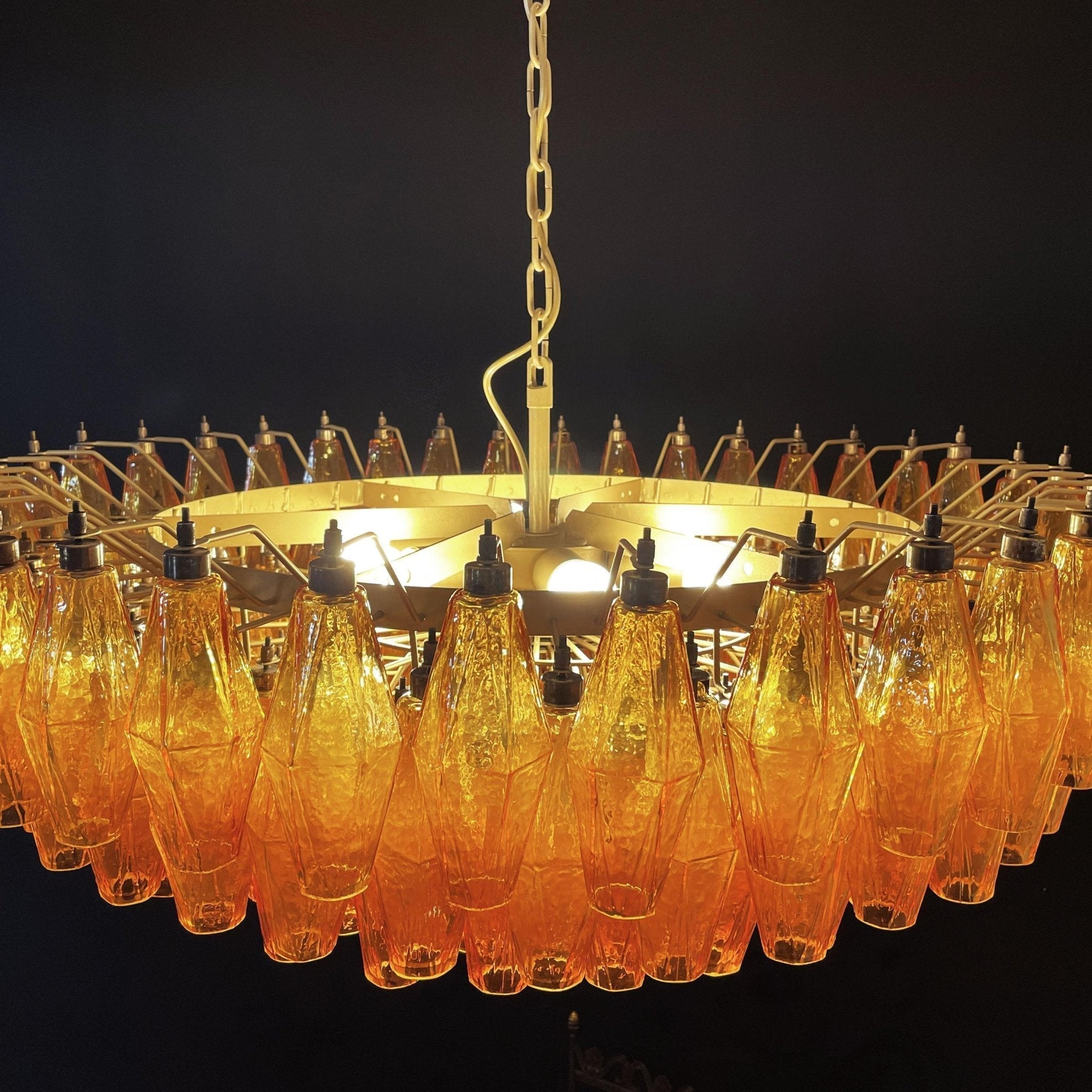 Designer Murano Rhombus Amber Poliedri Glass Chandelier product image