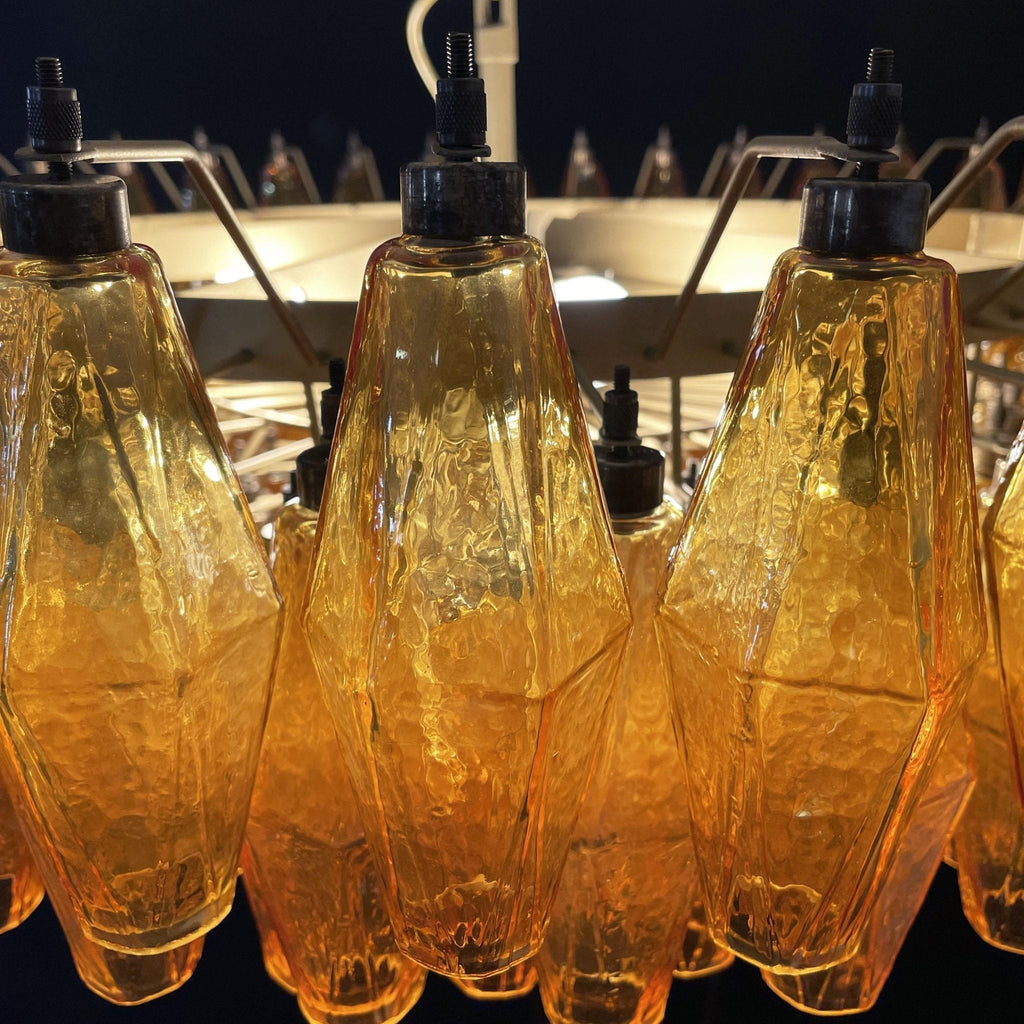Designer Murano Rhombus Amber Poliedri Glass Chandelier product image